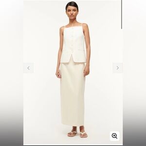 NWT STAUD Smith Skirt in Ecru